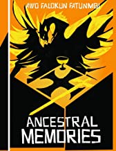 The cover of the book Ancestral Memories with a yellow cover and a black drawn dragon and white font.