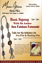 Event Image for book signing and talk for ifa initiates on iwa pele and marking ebo.